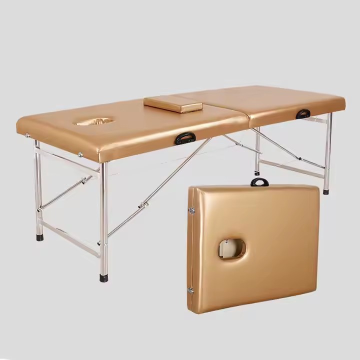 Gold Color Lightweight Portable Massage Bed
