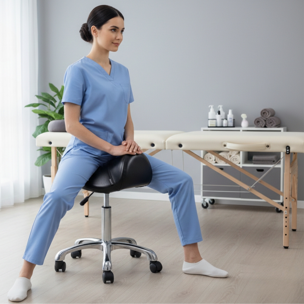 Hydraulic Saddle Stool with Chrome Base Kuwait