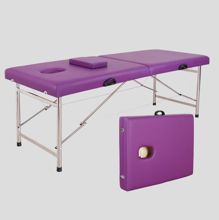 Lightweight Portable Massage Bed Foldable Aluminum Frame (Purple)