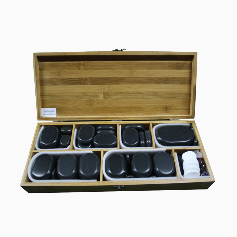 Massage Hot Stone Set 64 Pcs Deluxe Black Basalt (2)