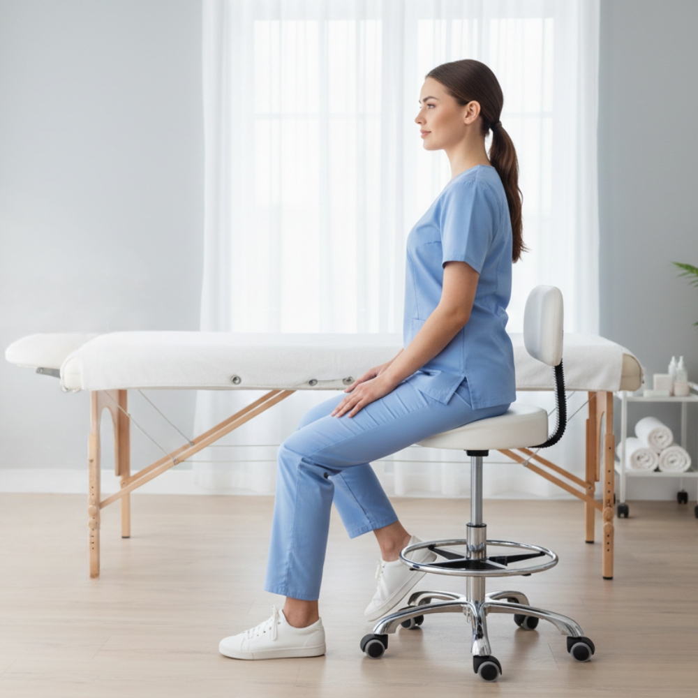 Therapist Back Rest and Foot Rest Massage Stool In Kuwait
